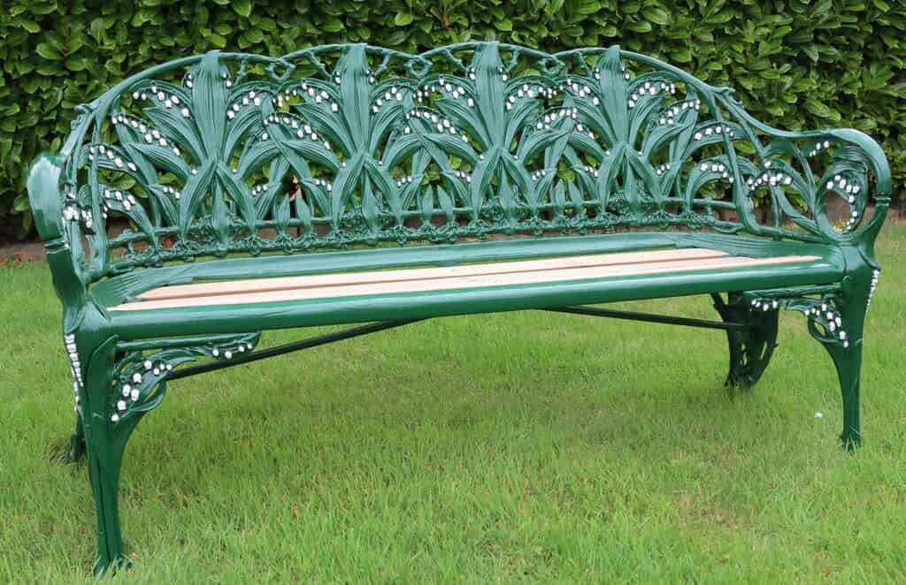Antique Coalbrookdale Lily of the Valley Cast Iron Garden Bench