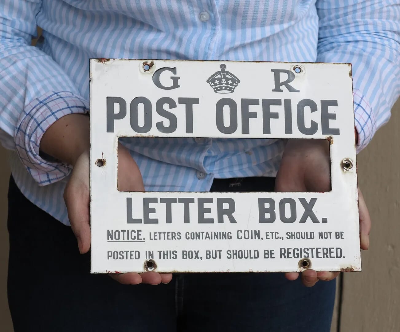 Royal Mail George V Enamel Post Office Letter Box Plaque - D1210