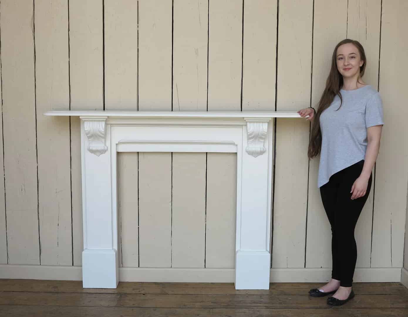 Living Room Pine Fire Surround Hand Painted White