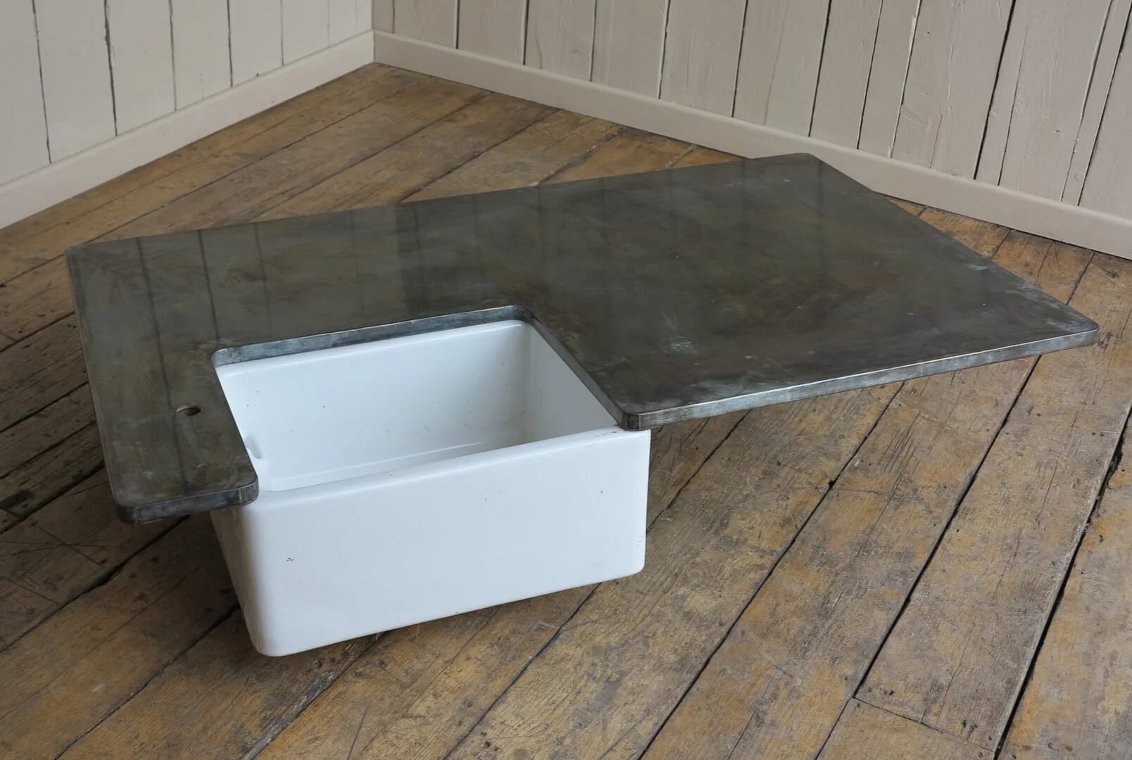 Natural Antiqued Zinc Kitchen Central Island Worktop - 8242