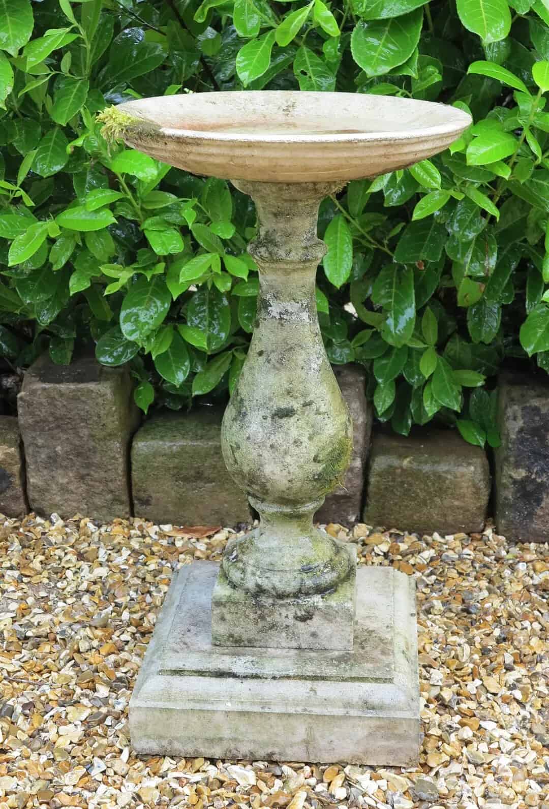 Free Standing Portland Stone Garden Baluster Bird Bath