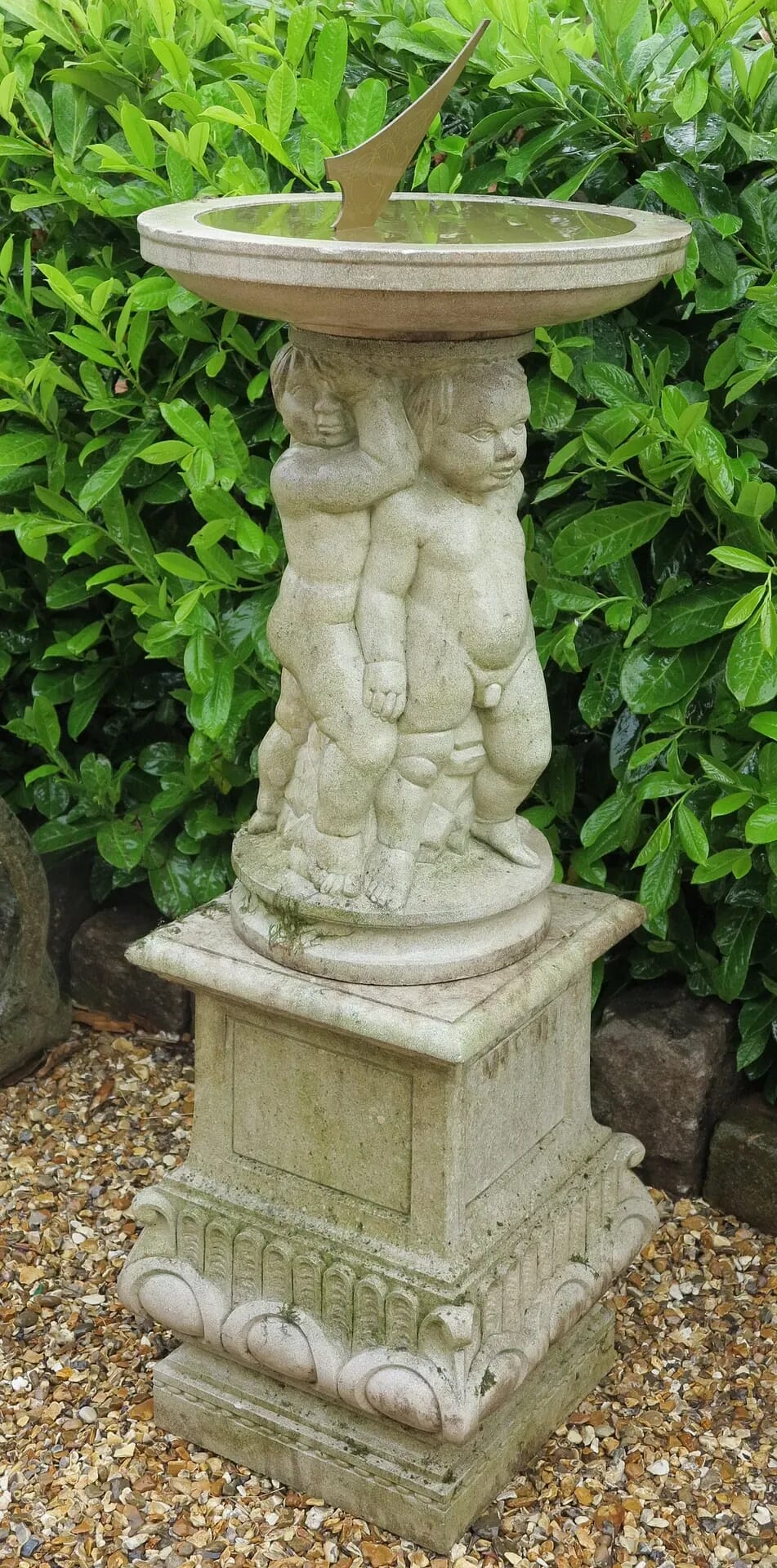 Cast Portland Stone Free Standing Garden Sundial - 8666