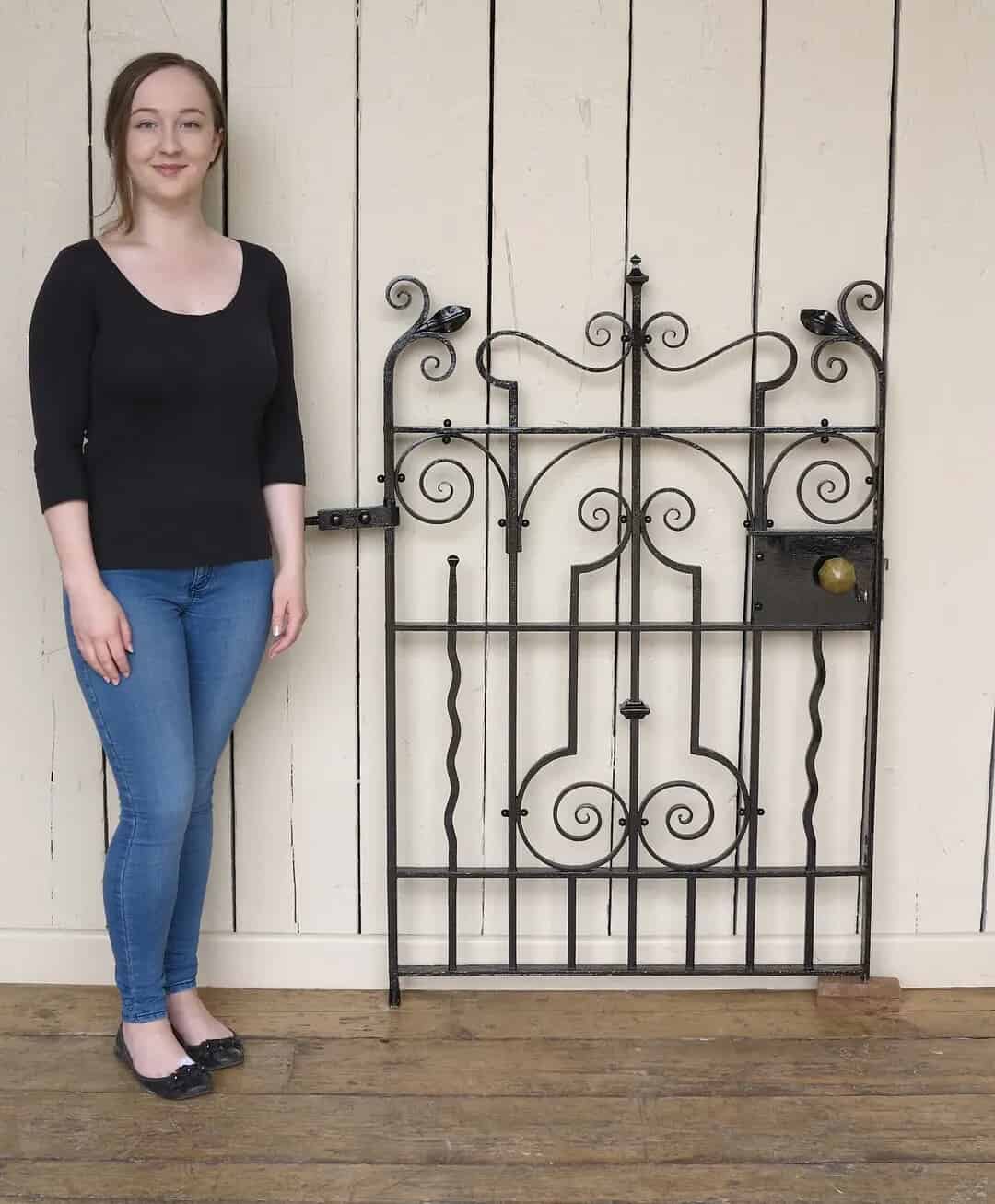 Victorian Wrought Iron Pedestrian Gate with Working Lock