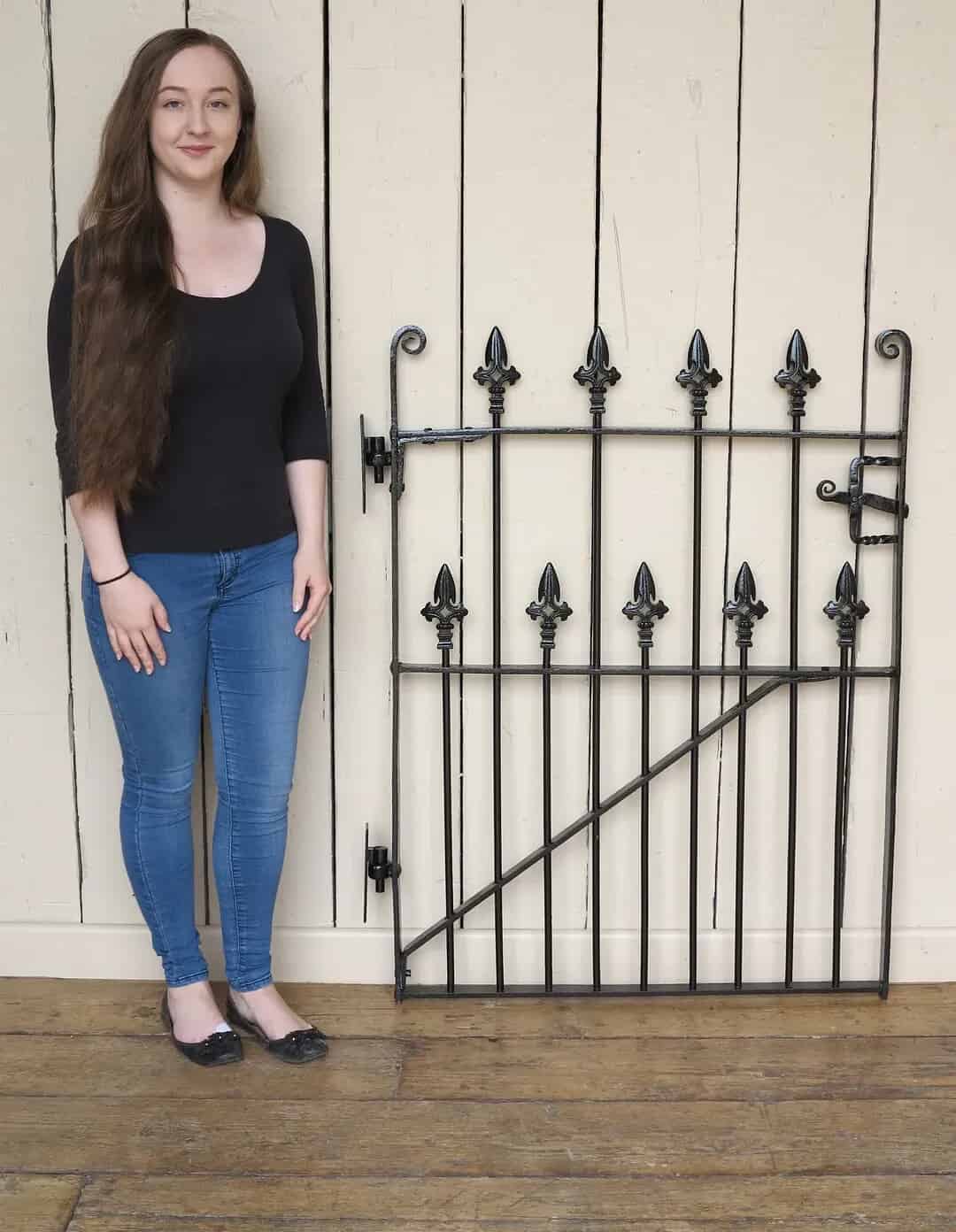 Victorian Wrought Iron Pedestrian Gate with Hinges