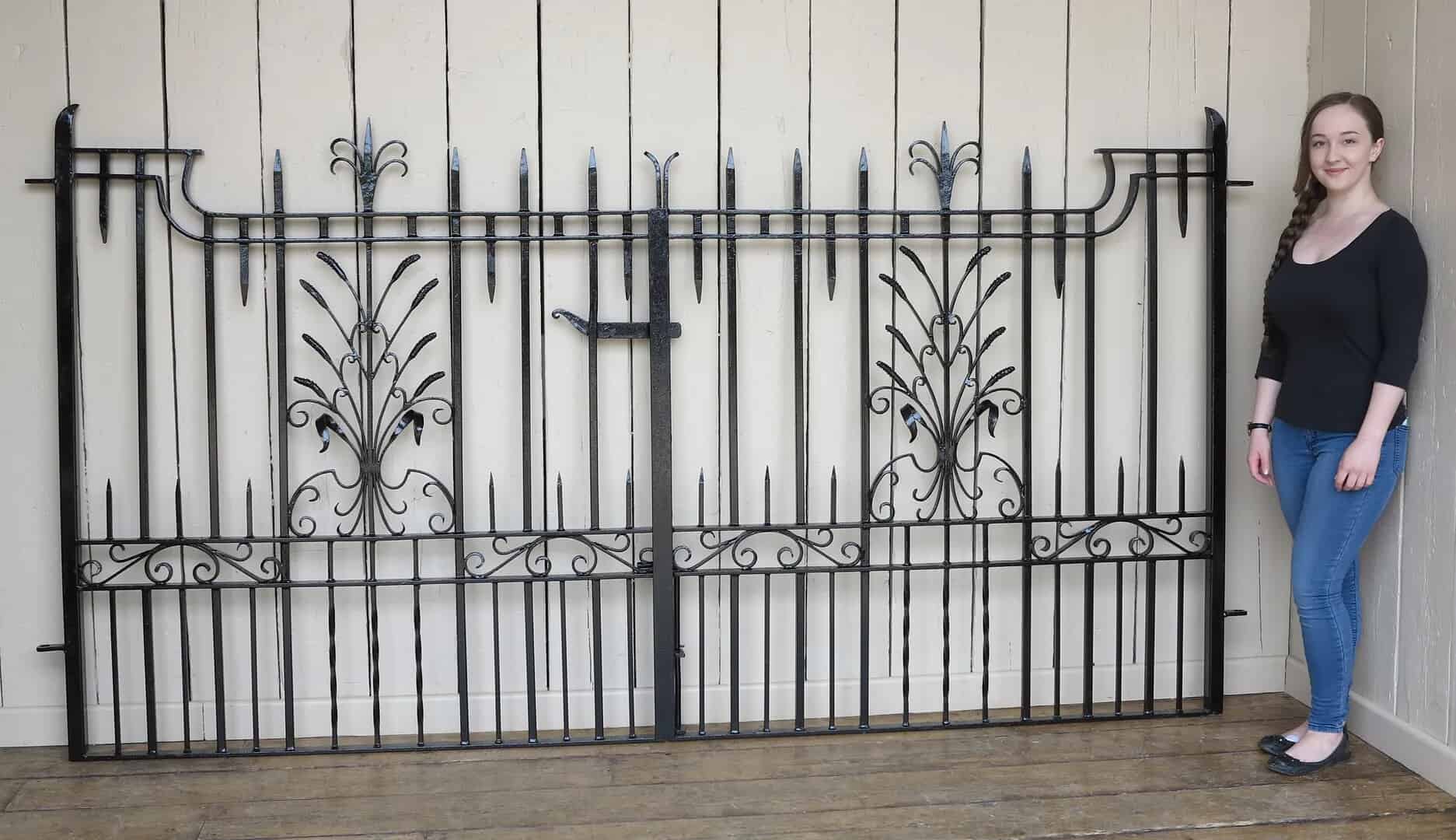 Pair of Decorative Driveway Gates and Hinges