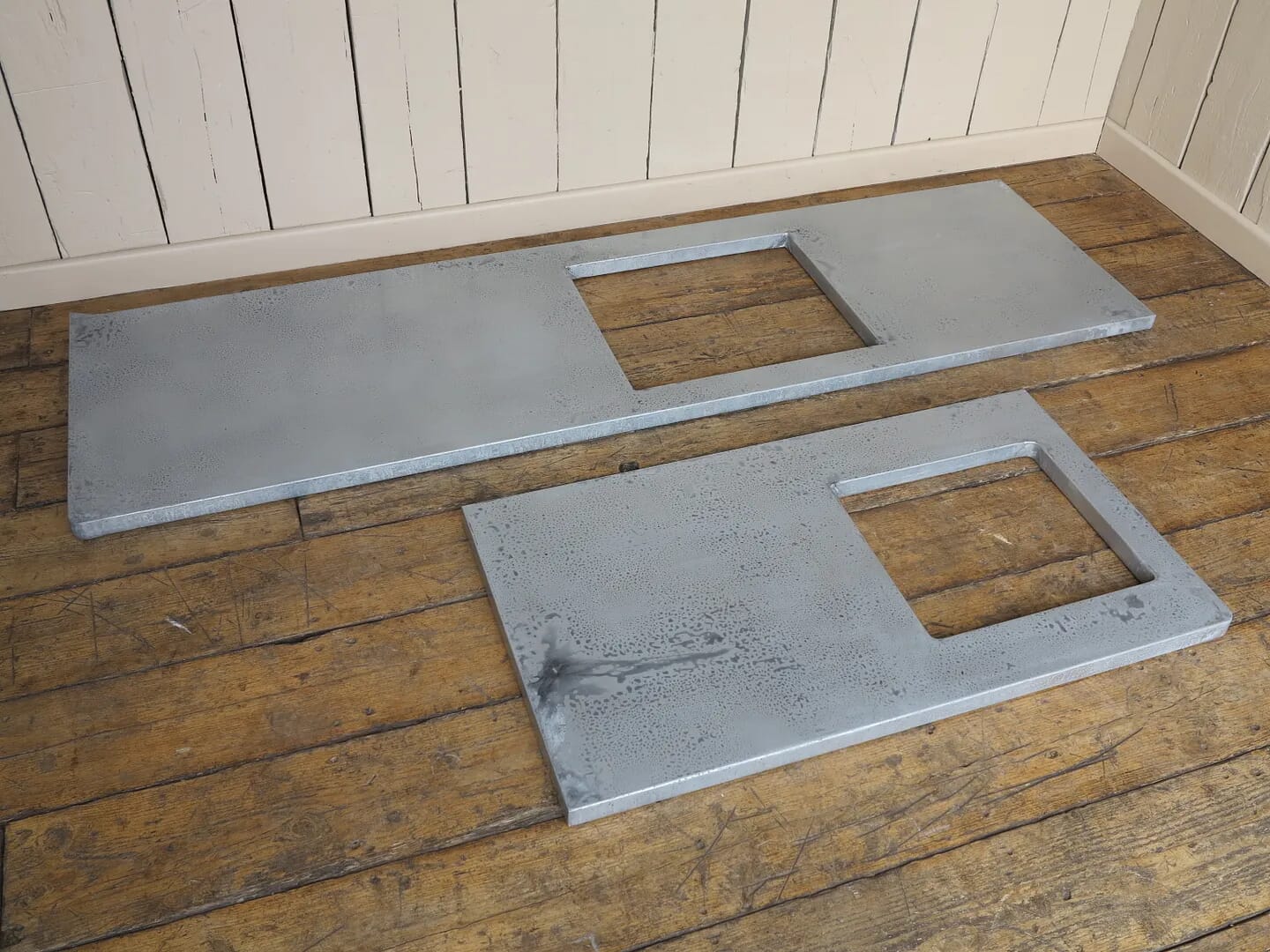 Natural Antiqued Distressed Zinc Kitchen Worktops - 8240
