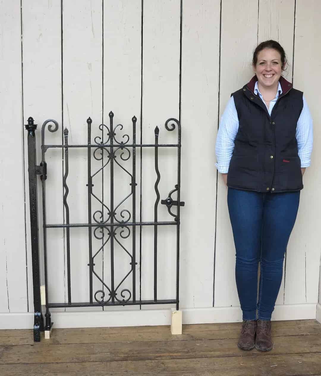 Wrought Iron Victorian Pedestrian Gate With Iron Post