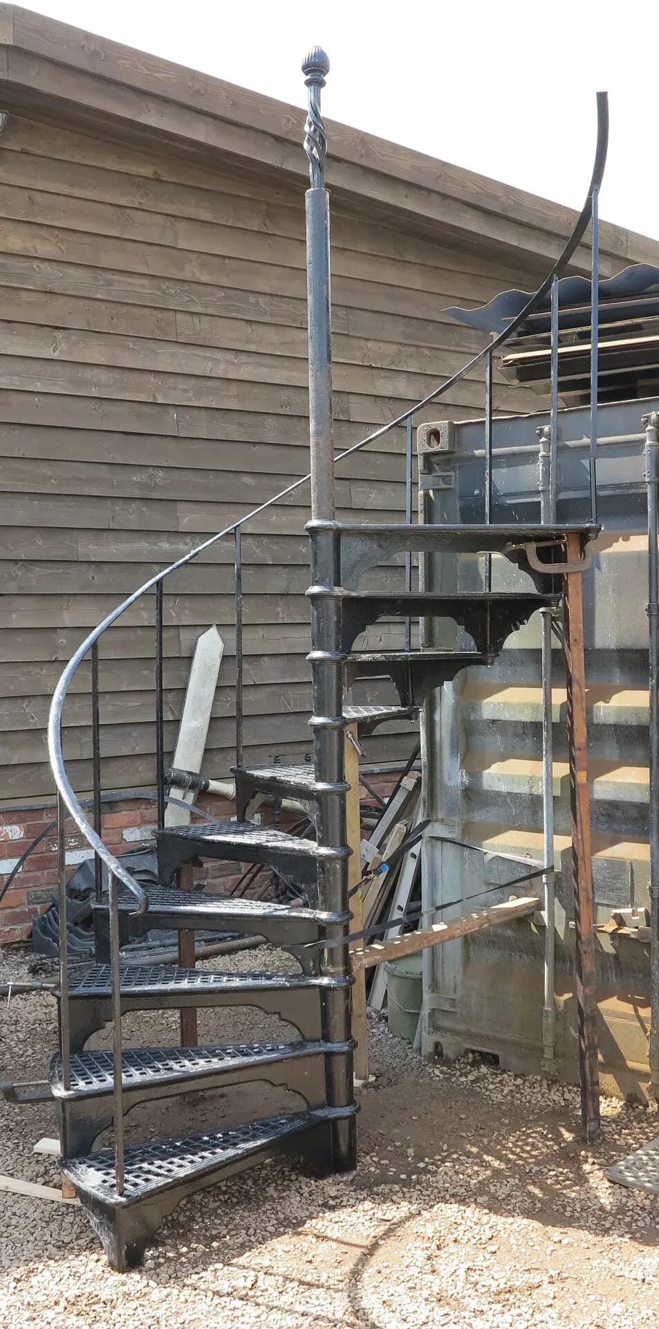 Reclaimed Large Black Cast Iron Spiral Staircase - 8269