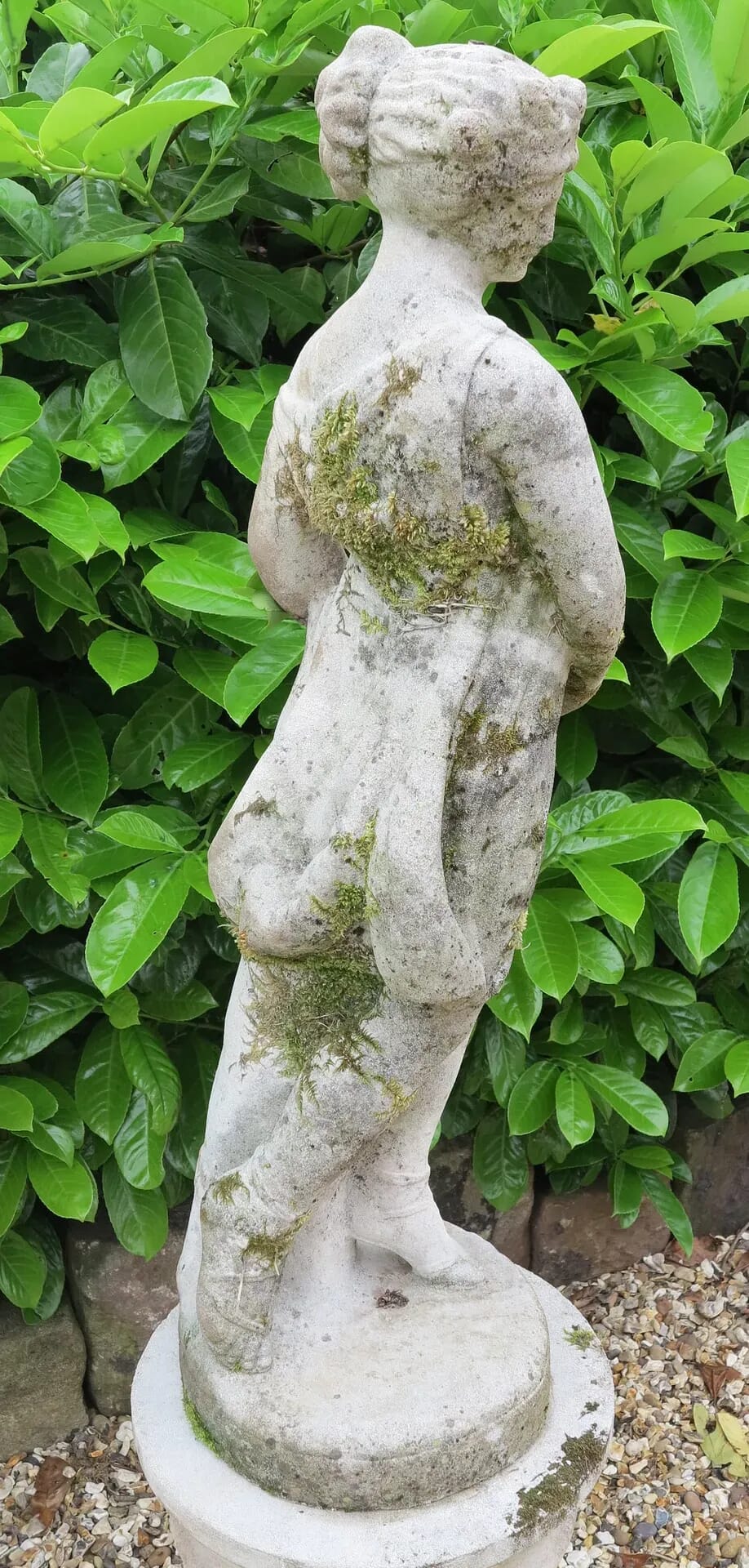 Garden Reclaimed Statue of Goddess of Flowers & Plinth