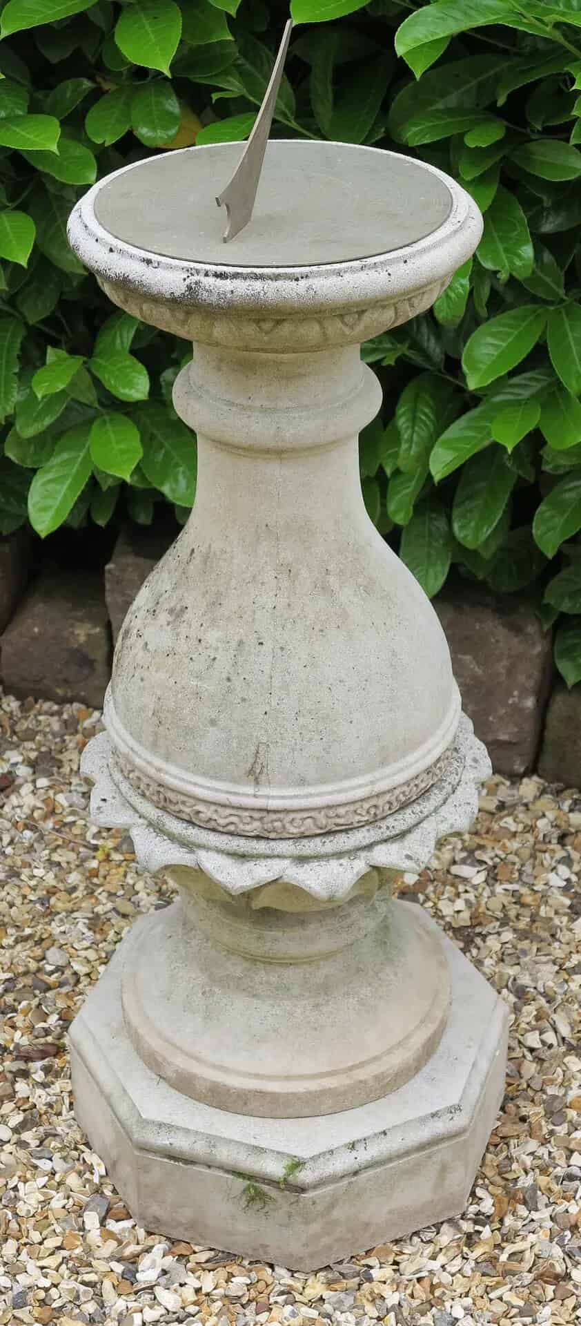 Garden Baluster Portland Stone Sundial With Brass Dial