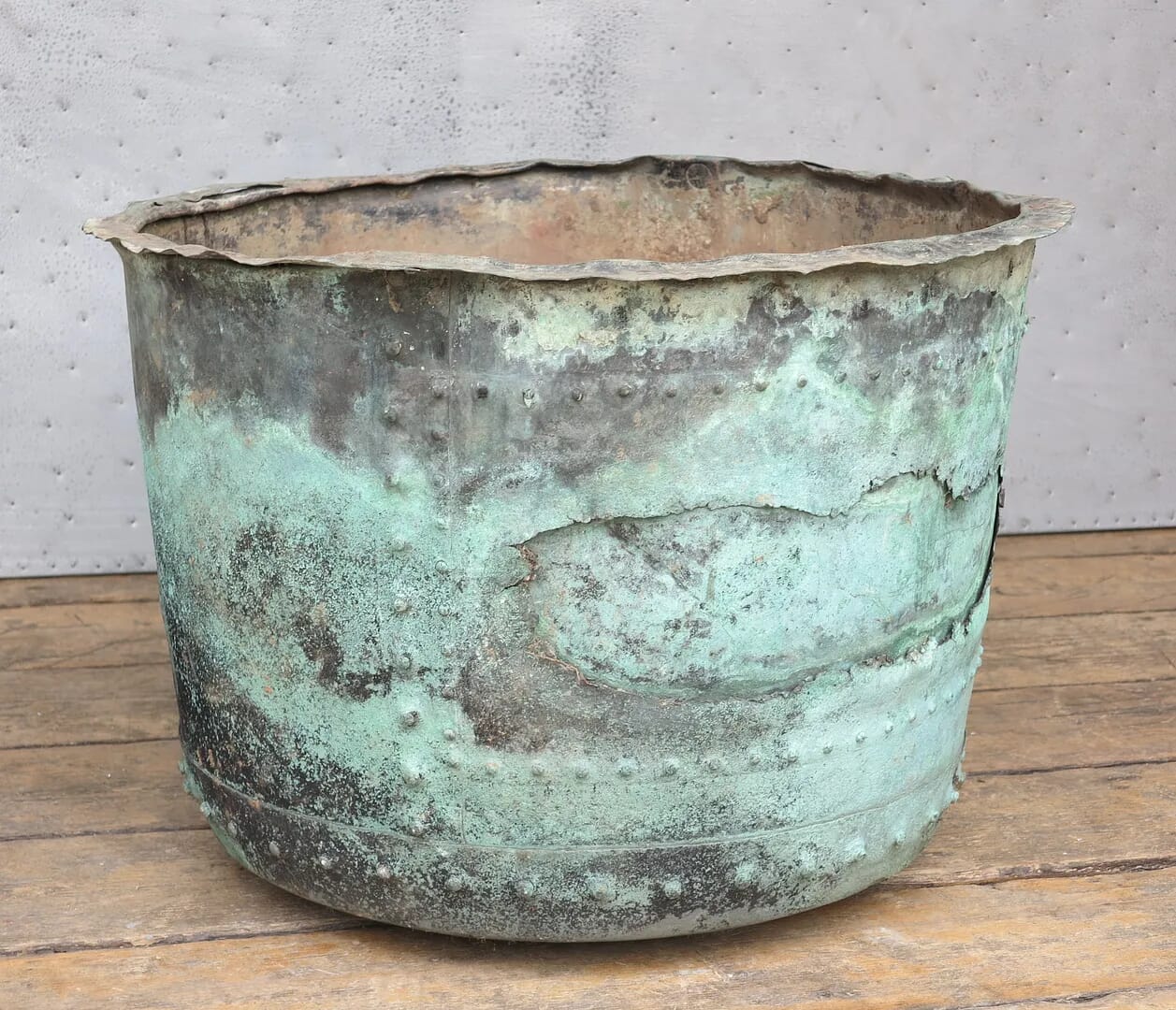 Original Large Antique Victorian Copper Planter or Pot - D1237