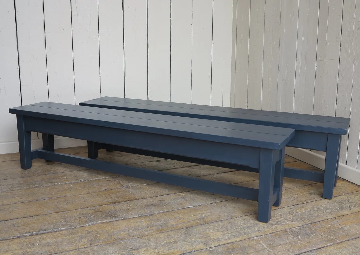 Reclaimed Painted Pine Plank Top Benches for Tables - D1240