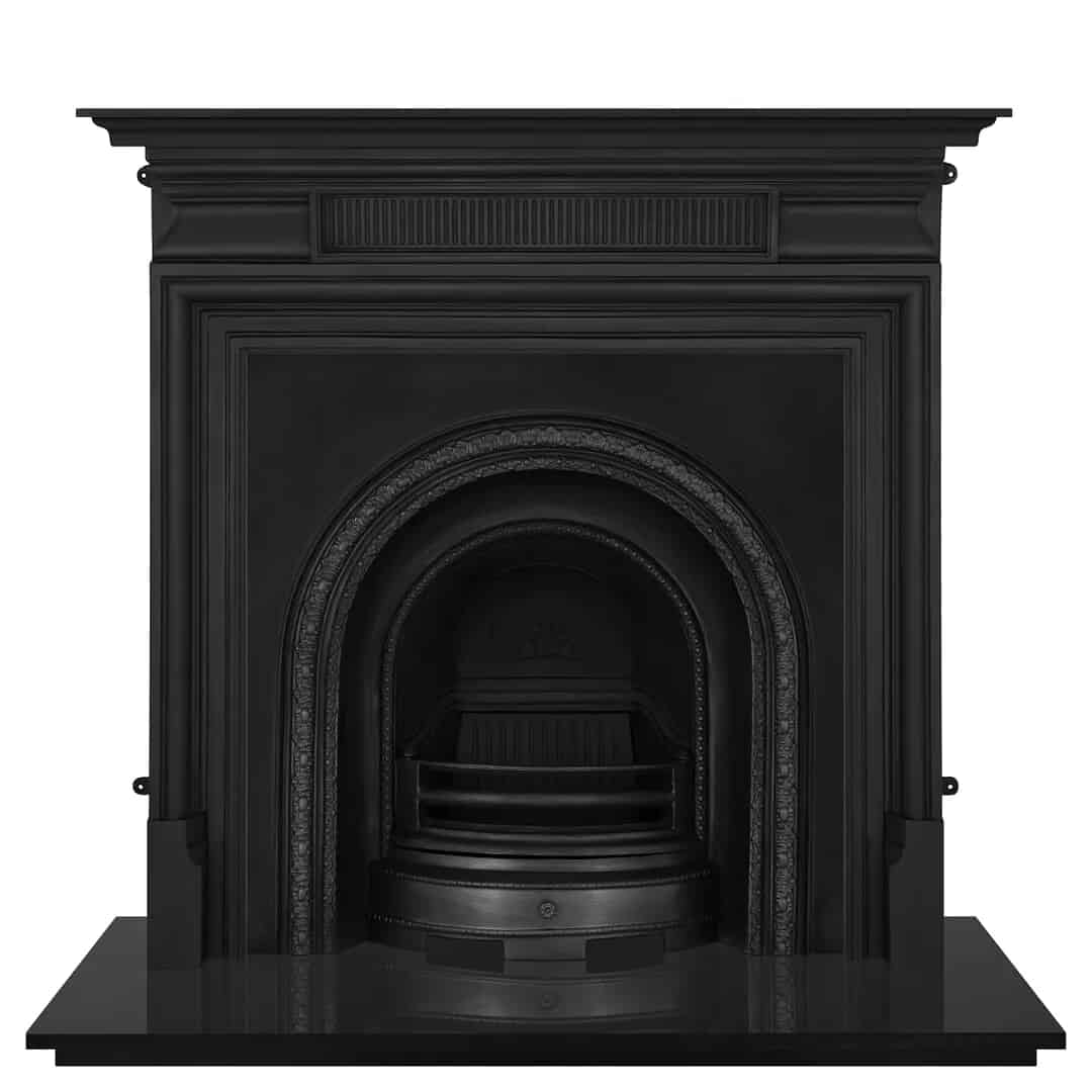 Scotia Black Cast Iron Fireplace Insert and Surround