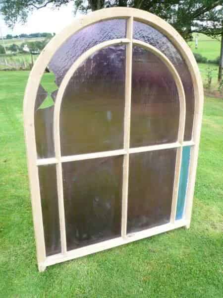 Set of 10 Reclaimed Arched Top Window Frames