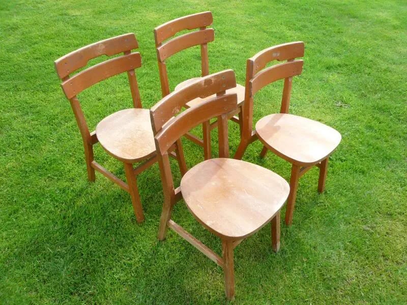 Set of 4 Chairs - blue spot  - 2699
