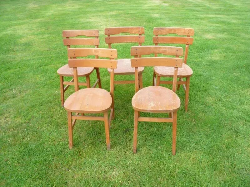 Set of 5 Chairs - green spot  - 2700