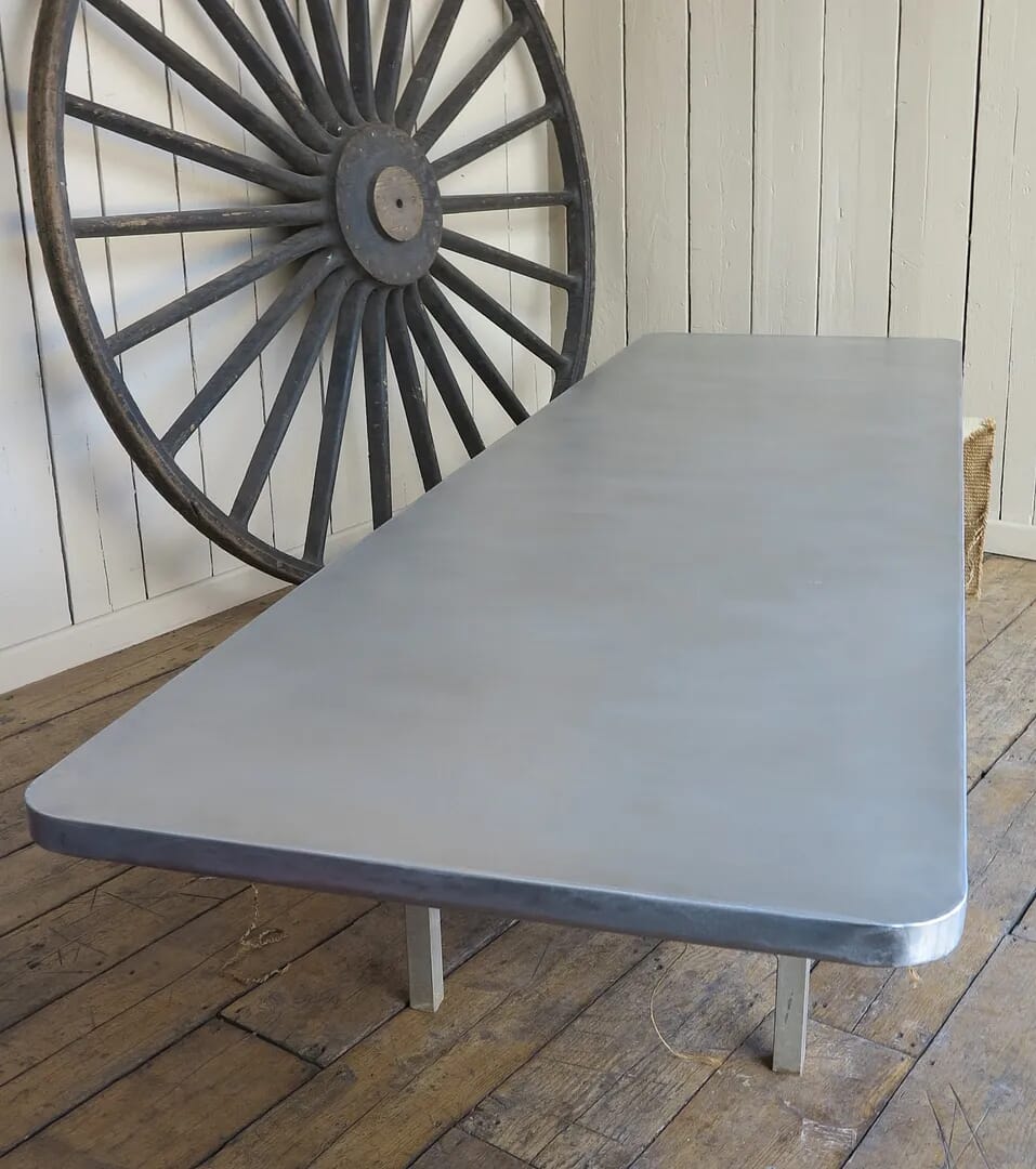 Bespoke Distressed Zinc Kitchen Or Dining Table Top - D1244