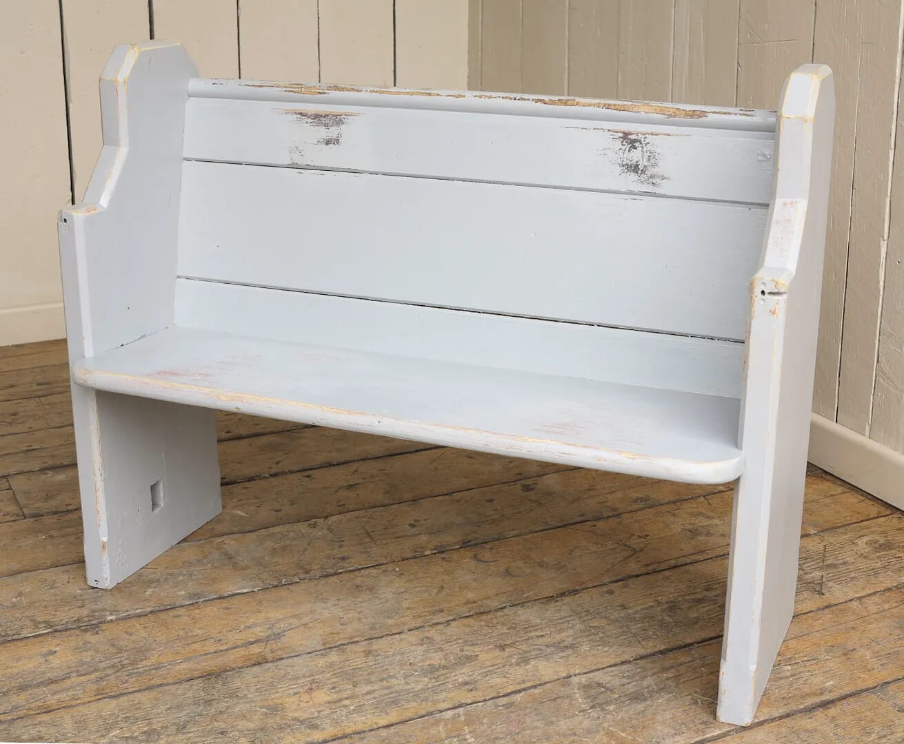 Pitch Pine Painted Antique Reclaimed Church/Chapel Pew - 8270