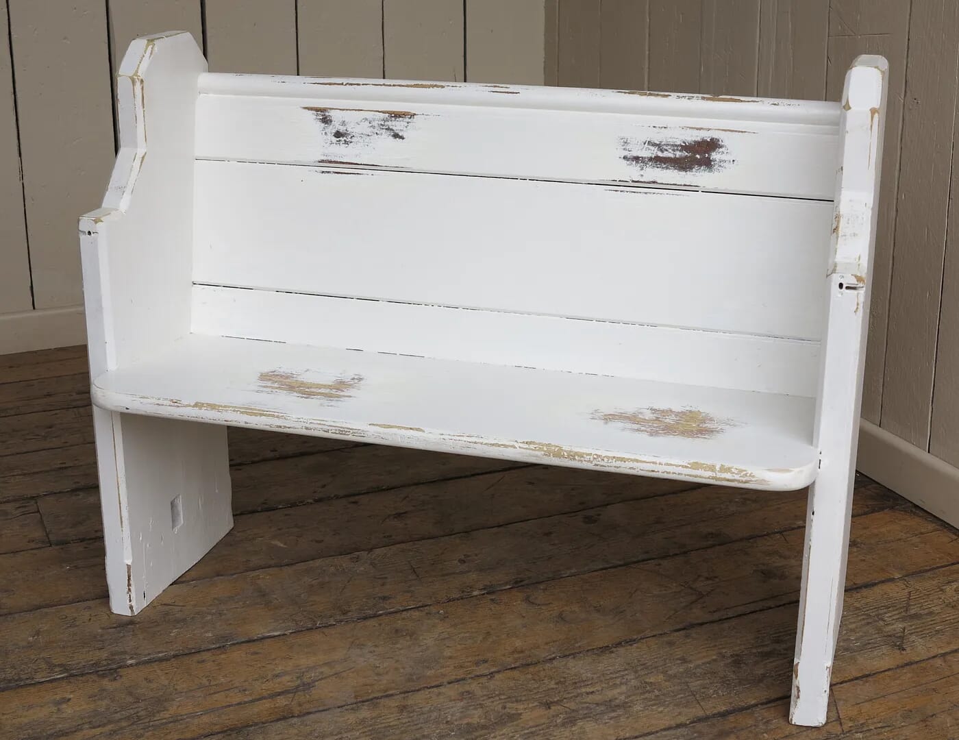 Hand Painted Antique Reclaimed Church/Chapel Pew - 8271