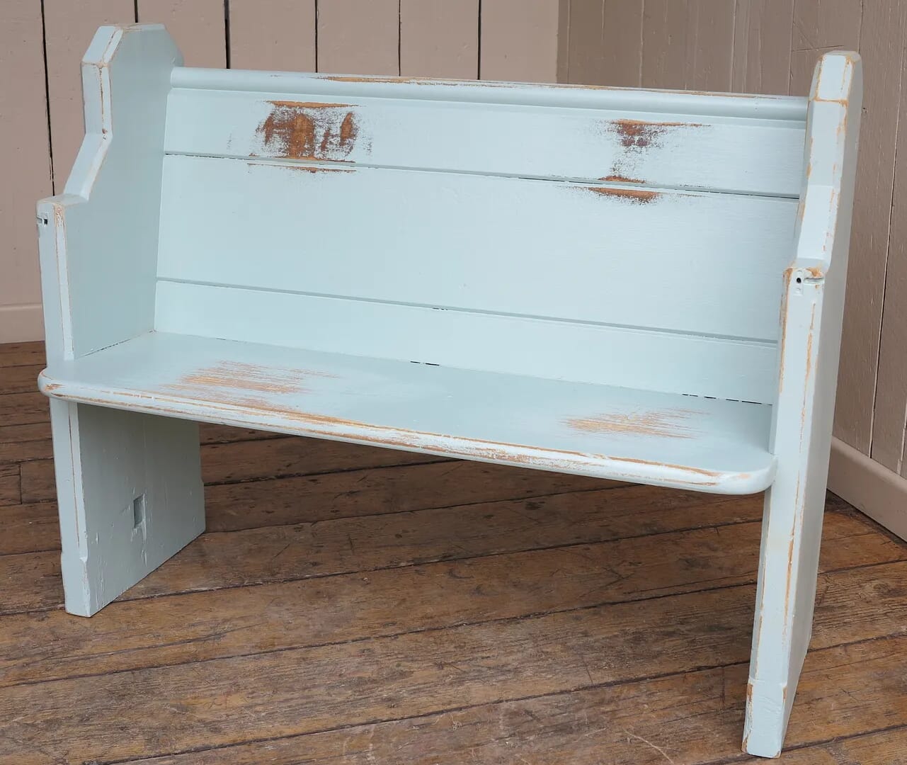Painted Antique Pitch Pine Reclaimed Church/Chapel Pew - 8272