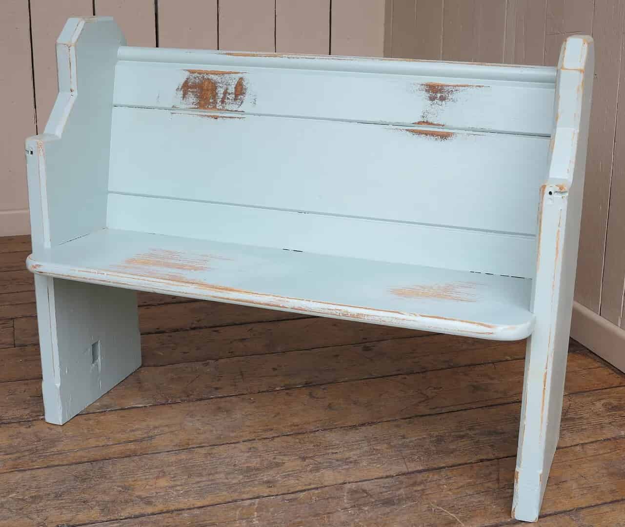 Painted Antique Pitch Pine Reclaimed Church/Chapel Pew