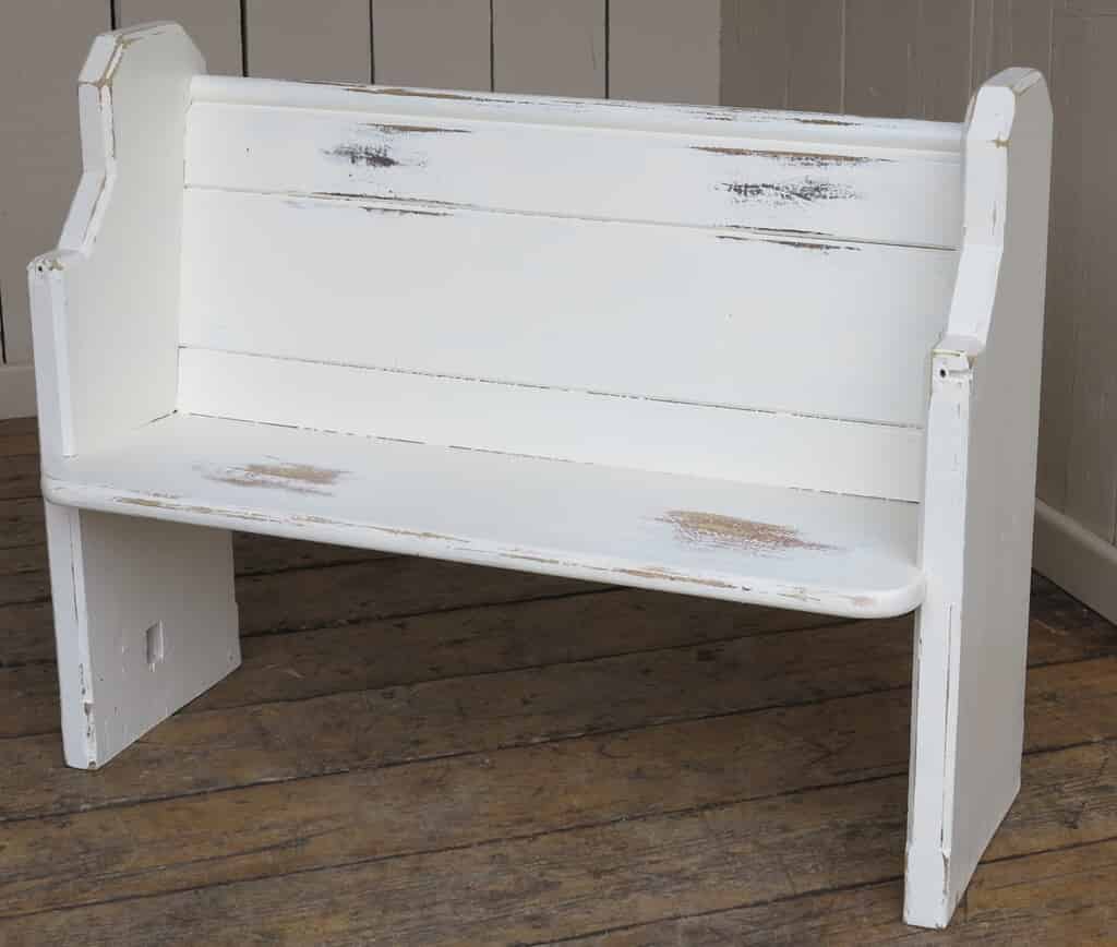 Painted Antique Reclaimed Pitch Pine Church/Chapel Pew