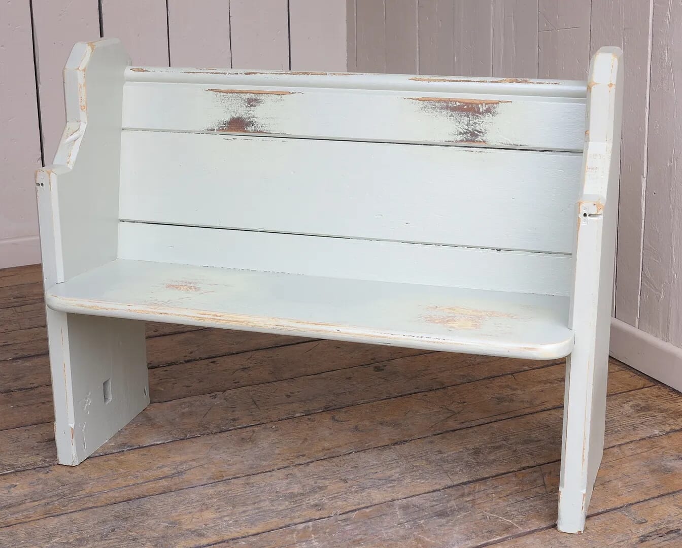 Antique Reclaimed Pitch Pine Painted Church/Chapel Pew - 8274