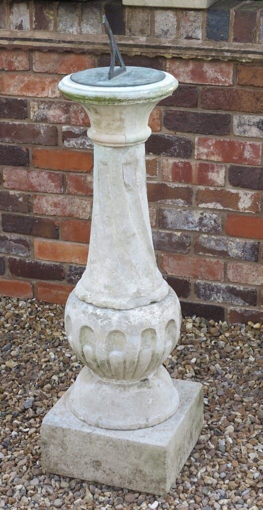 Antique Hand Carved Solid Portland Stone Garden Sundial - 7185