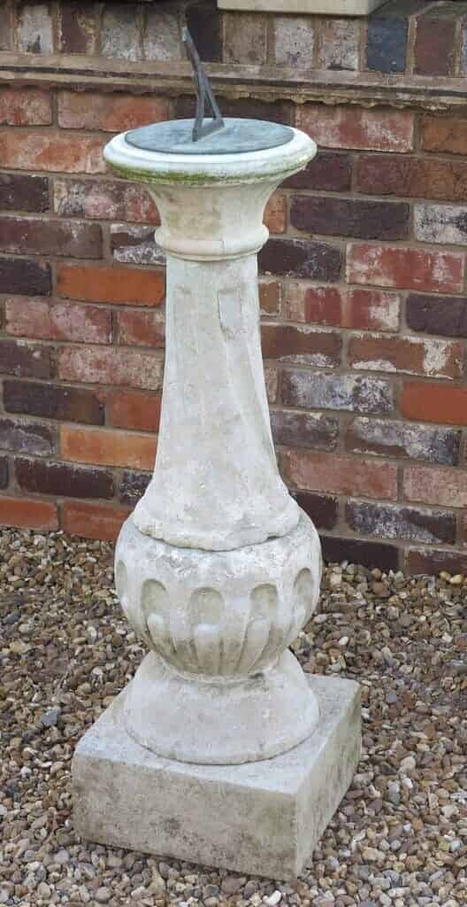 Antique Hand Carved Portland Stone Garden Sundial