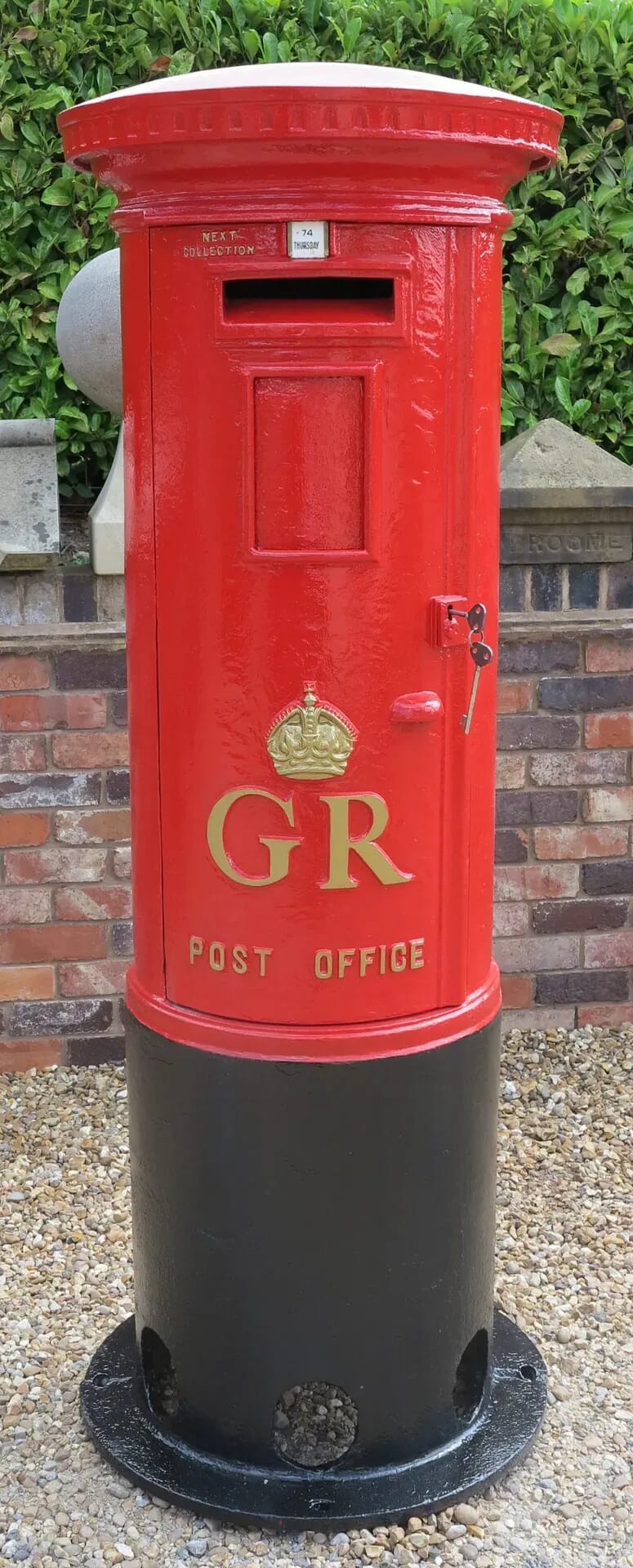 Original Red Royal Mail GR 5th Cast Iron Pillar Box  - 7479
