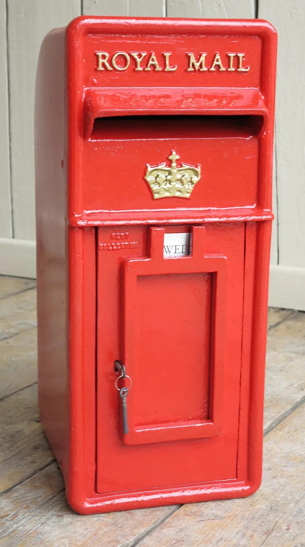 Salvaged Red Royal Mail Pole Mounted Cast Iron Post Box - 8171a