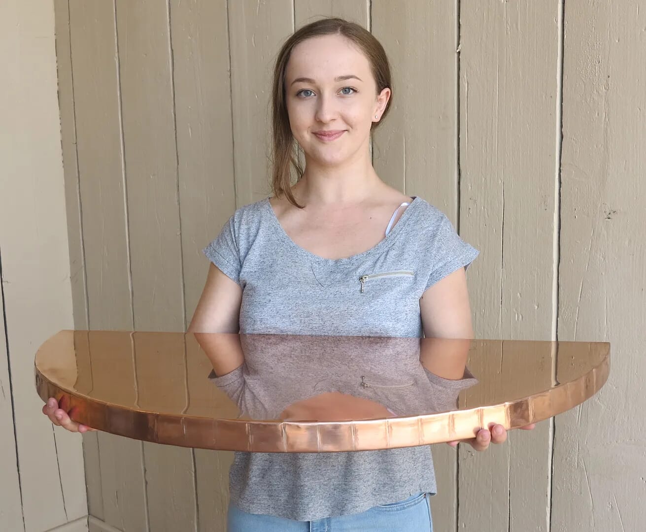 Natural Copper Wall Mounted Floating Table Top - D1269