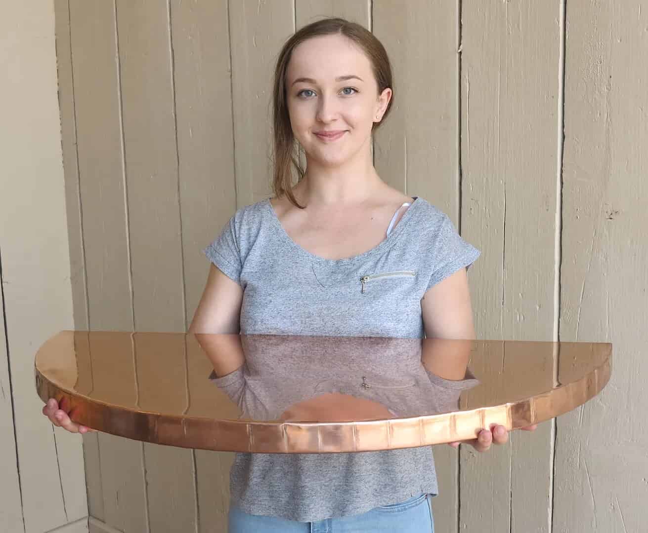 Natural Copper Wall Mounted Floating Table Top