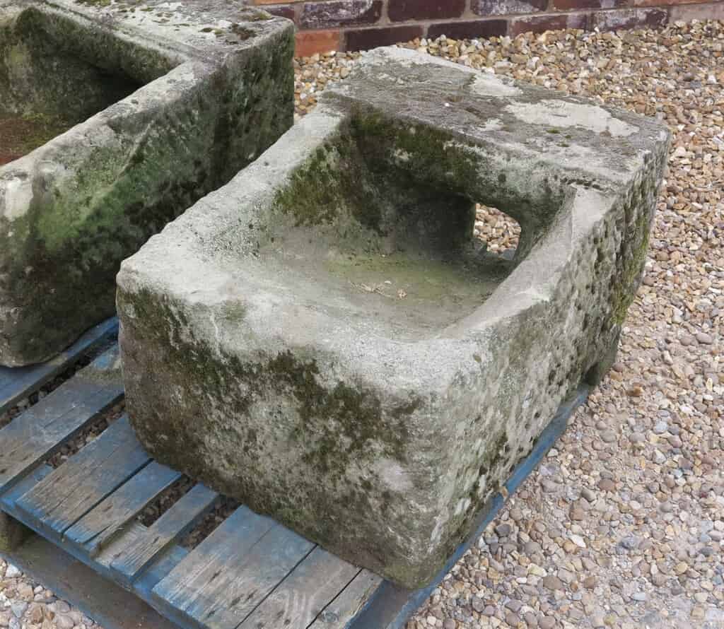 Hand Carved Antique Stone Rainwater Hopper or or Gulley Trough