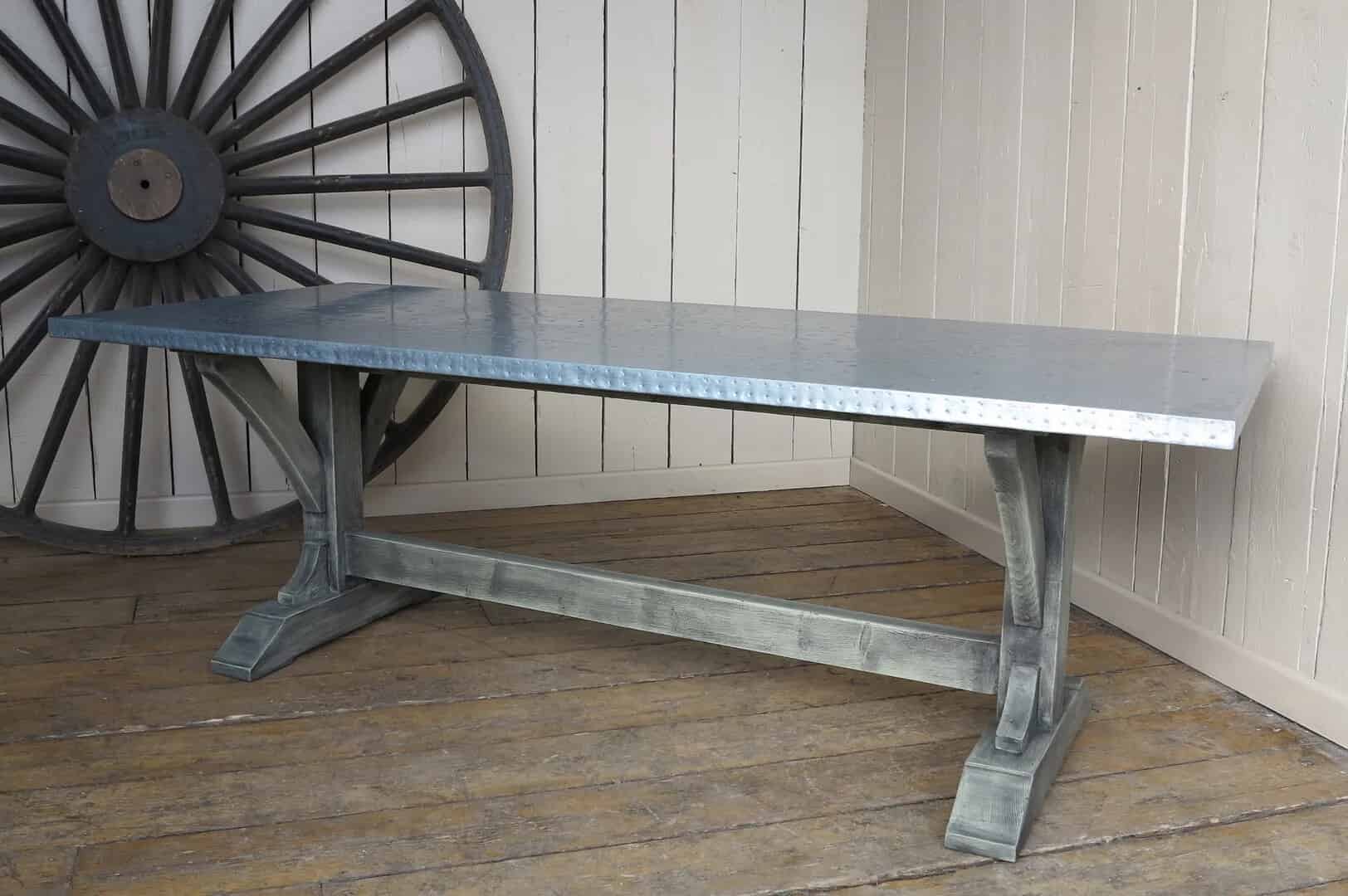 Gothic Style Zinc Table With Nail Detailing