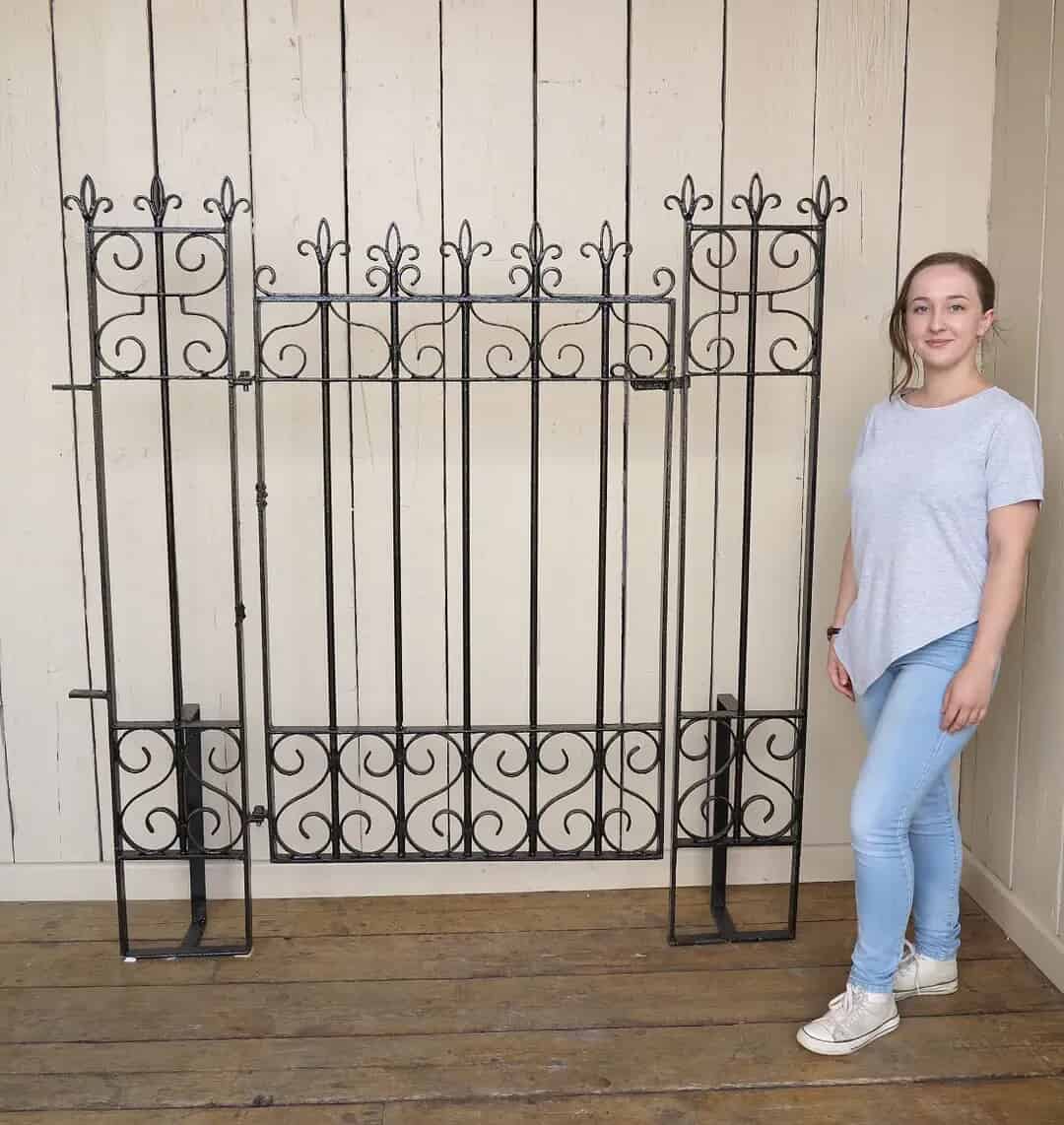 Vintage Iron Pedestrian Gate and Posts