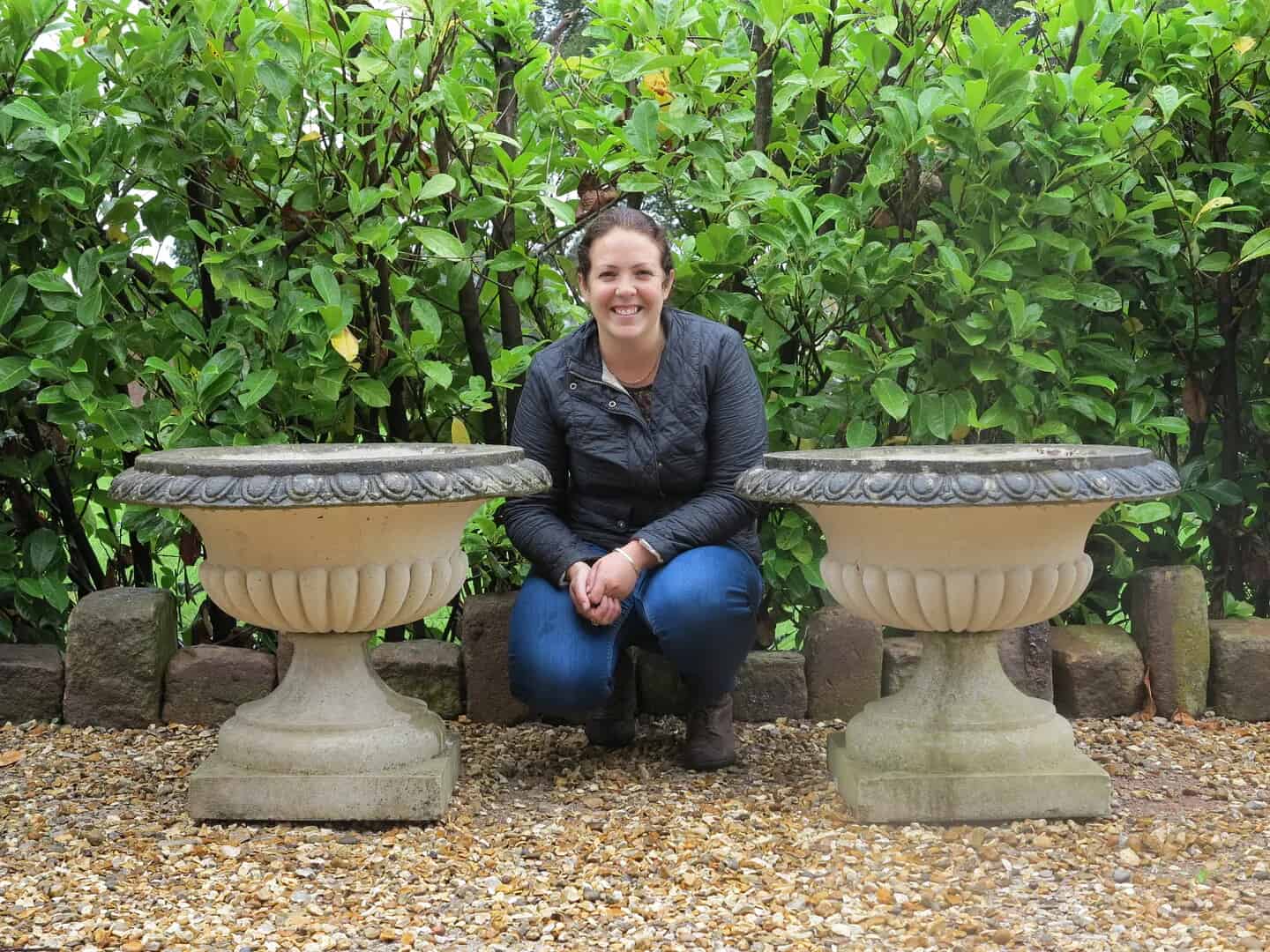 Pair of Reconstituted Stone Garden Planters / Pots