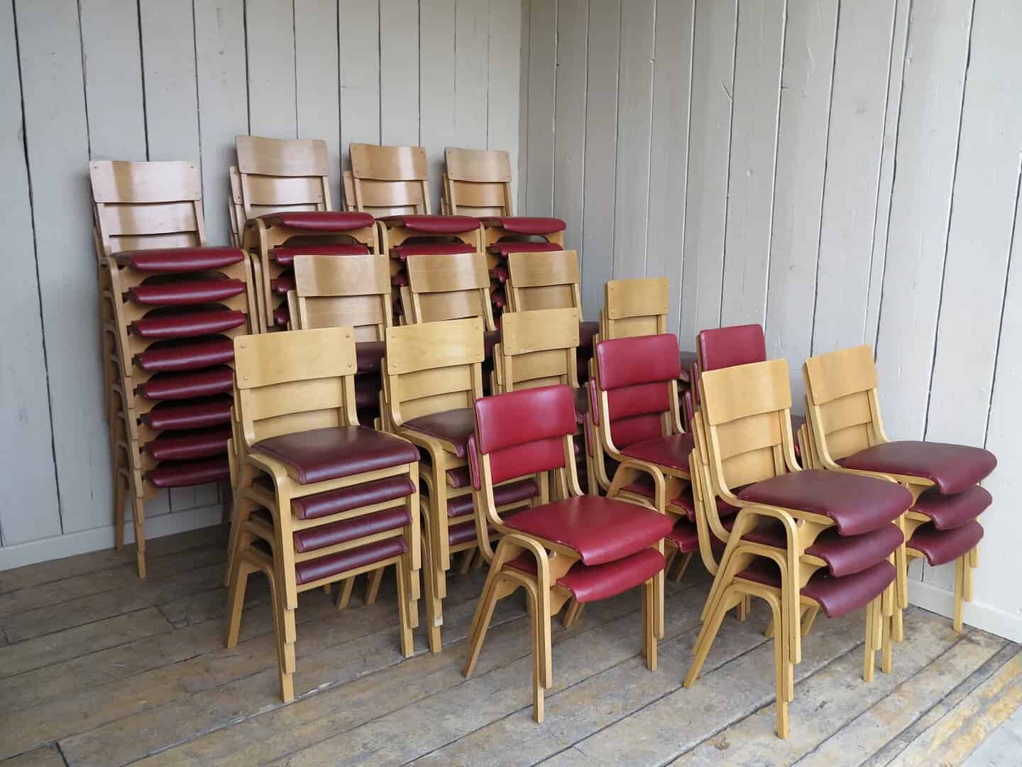 Reclaimed Vintage Wooden Stacking Chairs