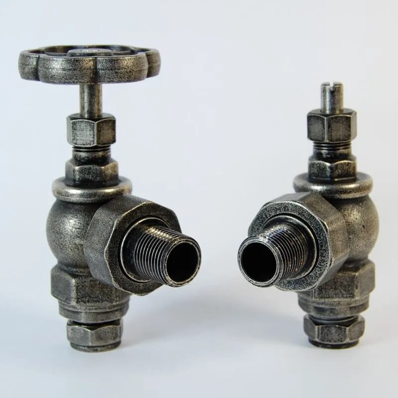 Pewter Finish Rosa Manual Radiator Valves  - Rosapw