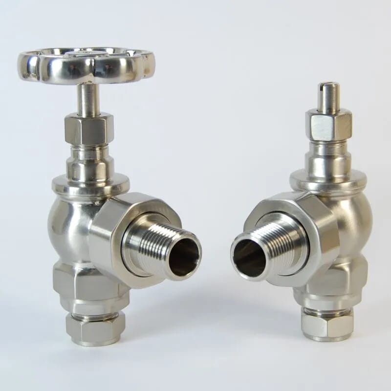 Satin Nickel Finish Rosa Manual Radiator Valves  - Rosasn