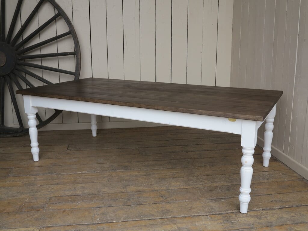 Wooden Plank Top Farmhouse Kitchen Table with Drawer - D1295