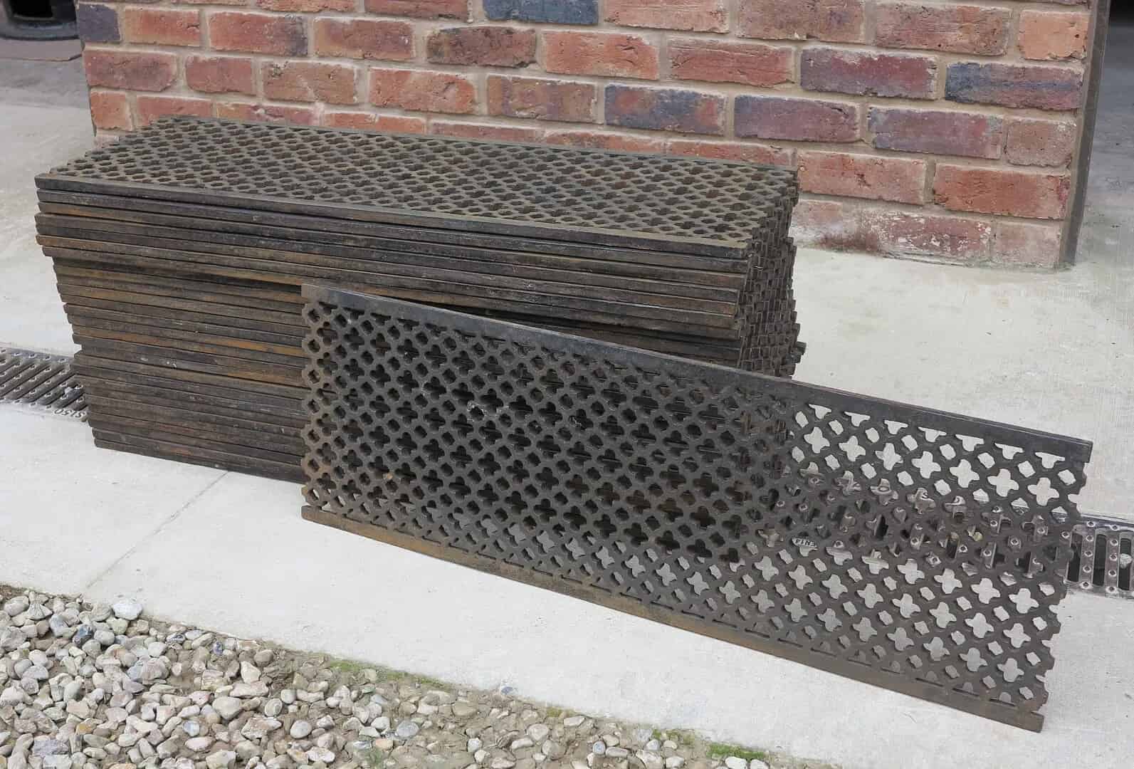 Rare Victorian Gothic Cast Iron Church Floor Grilles