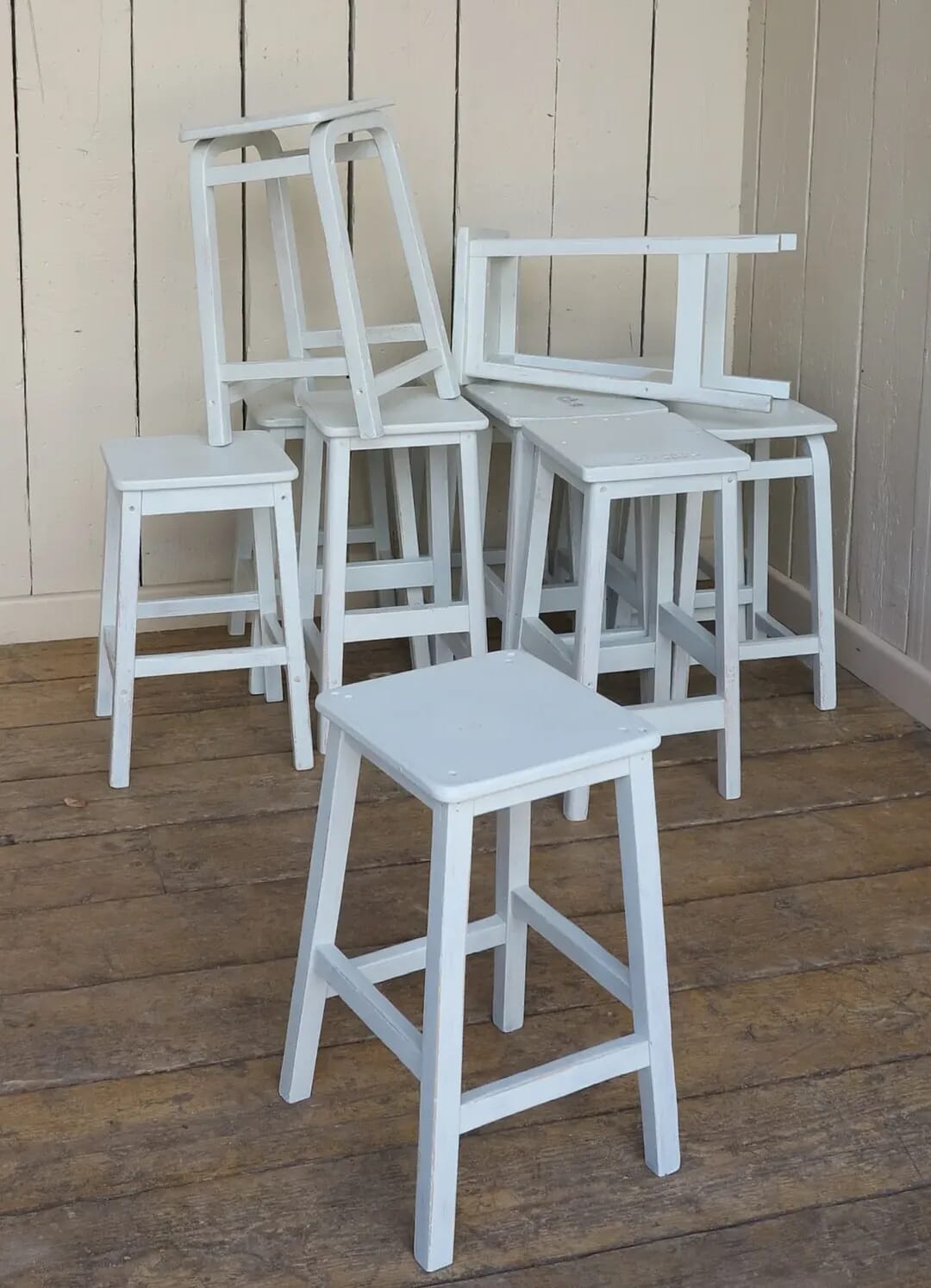 Distressed Painted Stools Ideal for Restaurants and Pubs - 8335