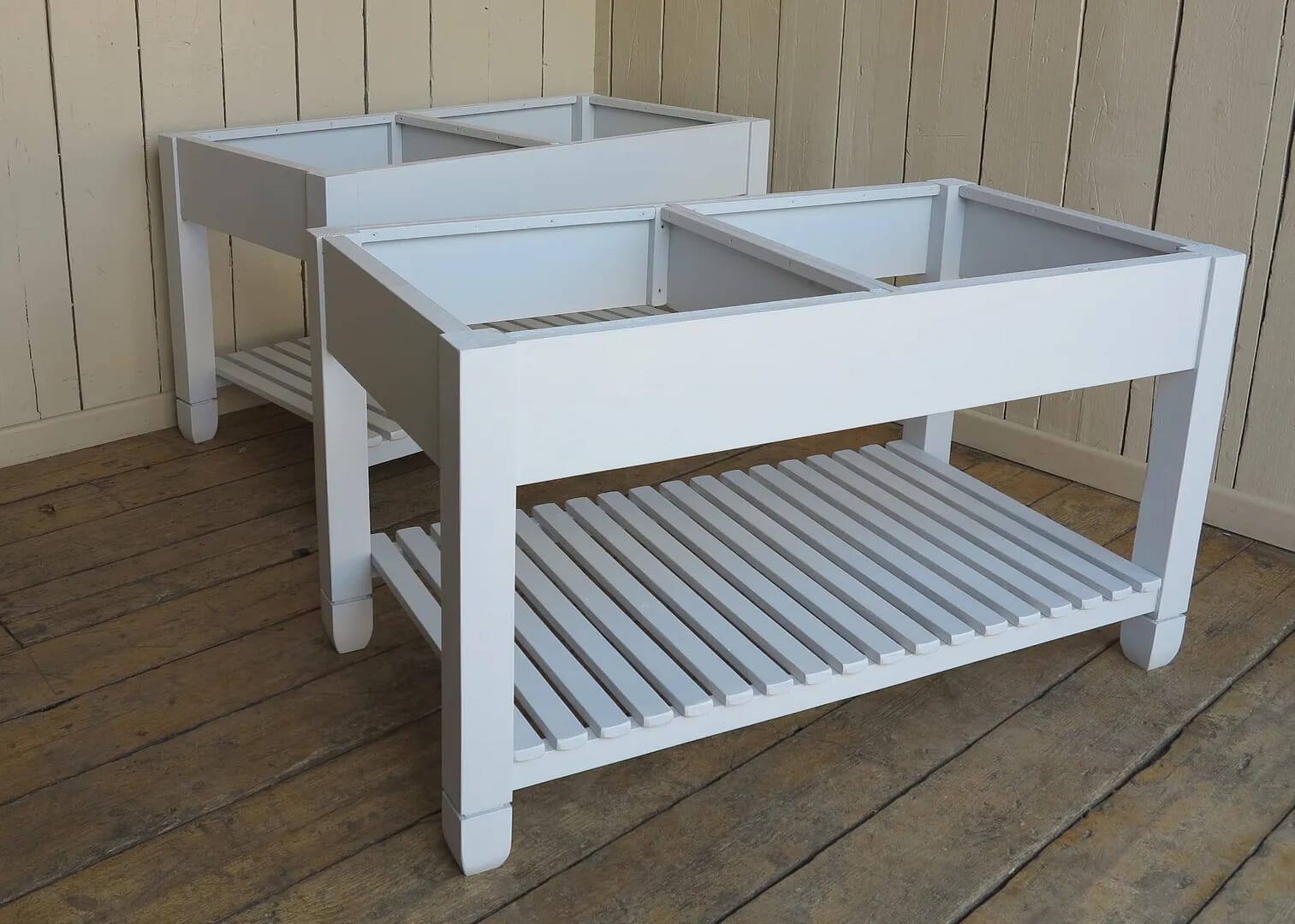 Bespoke Made Butchers Block Bases with Slatted Shelf - D1302
