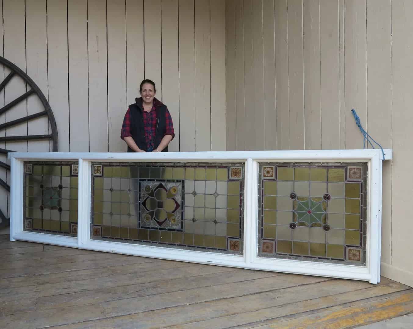 Large Stained Glass Panel Ideal For a Pub Bar Back