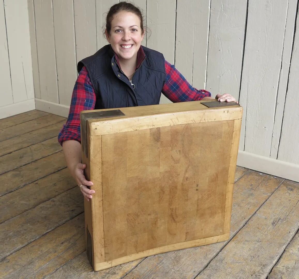 Original Antique Square Butchers Block Top - 8328