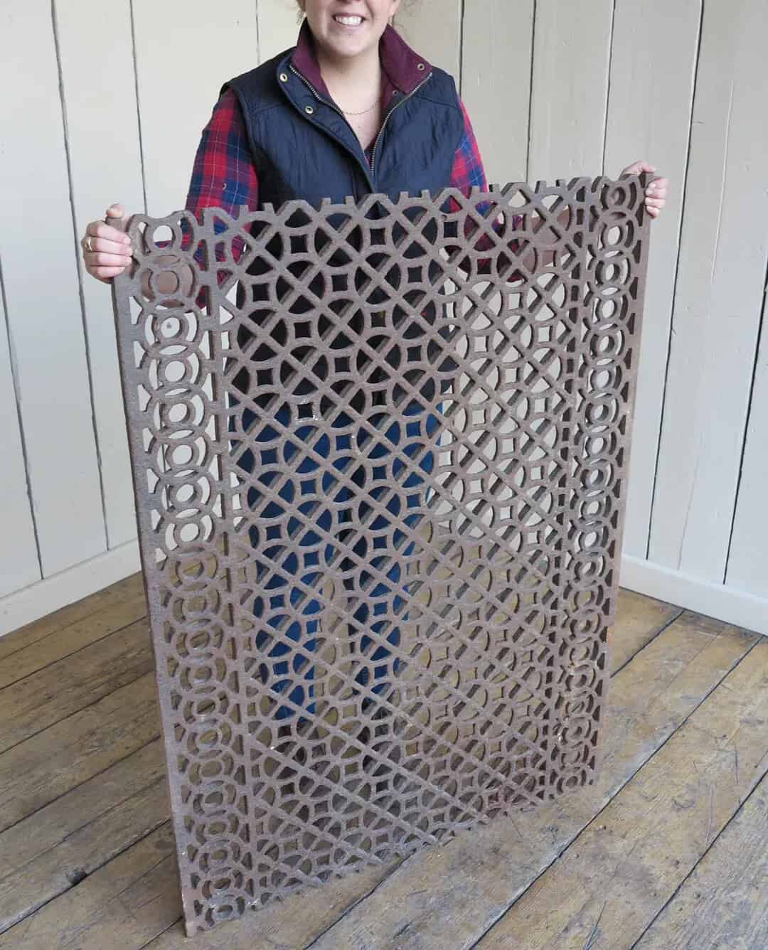Massive Victorian Gothic Cast Iron Church Floor Grille