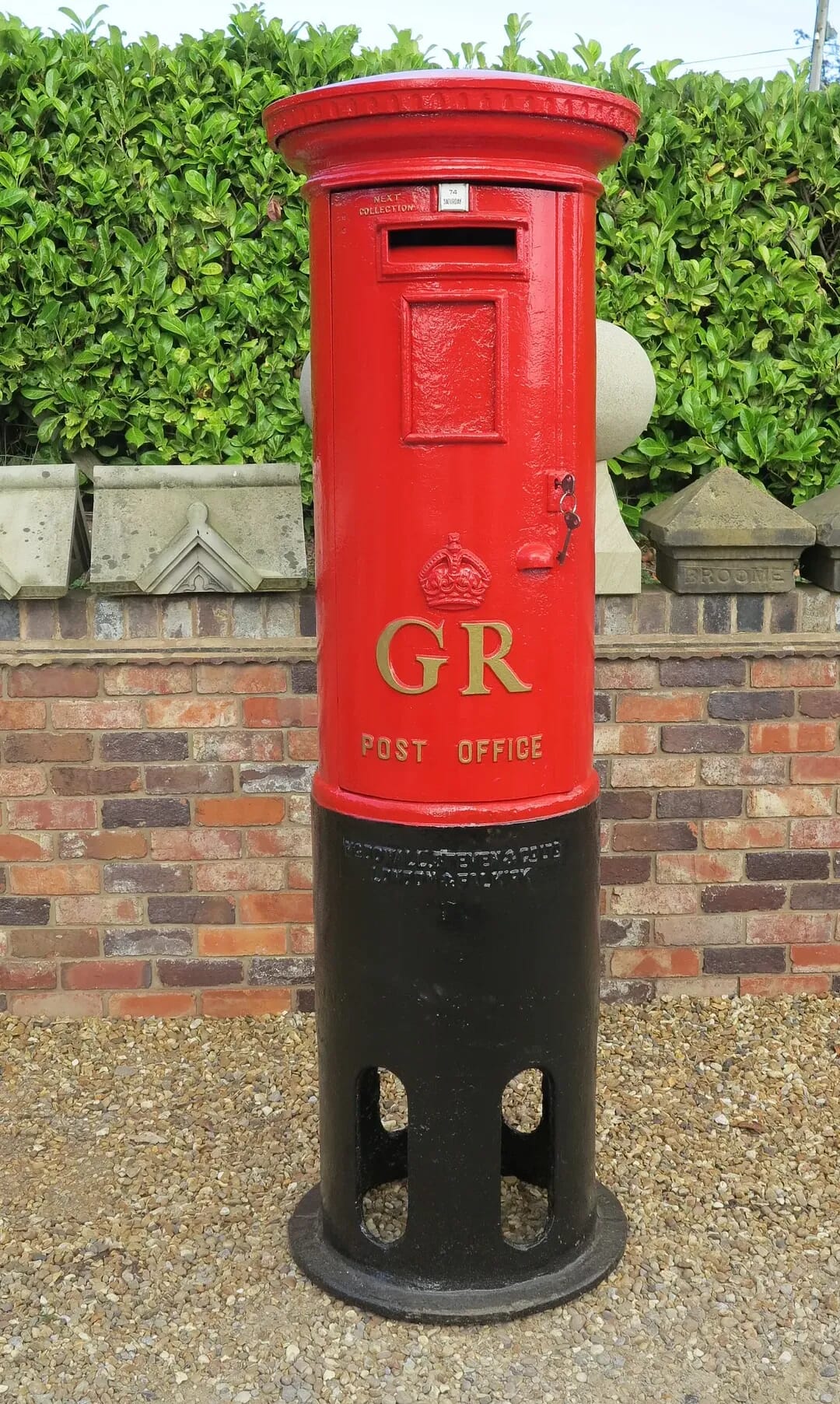 Genuine Red Original Royal Mail Cast Iron Pillar Box - 8293