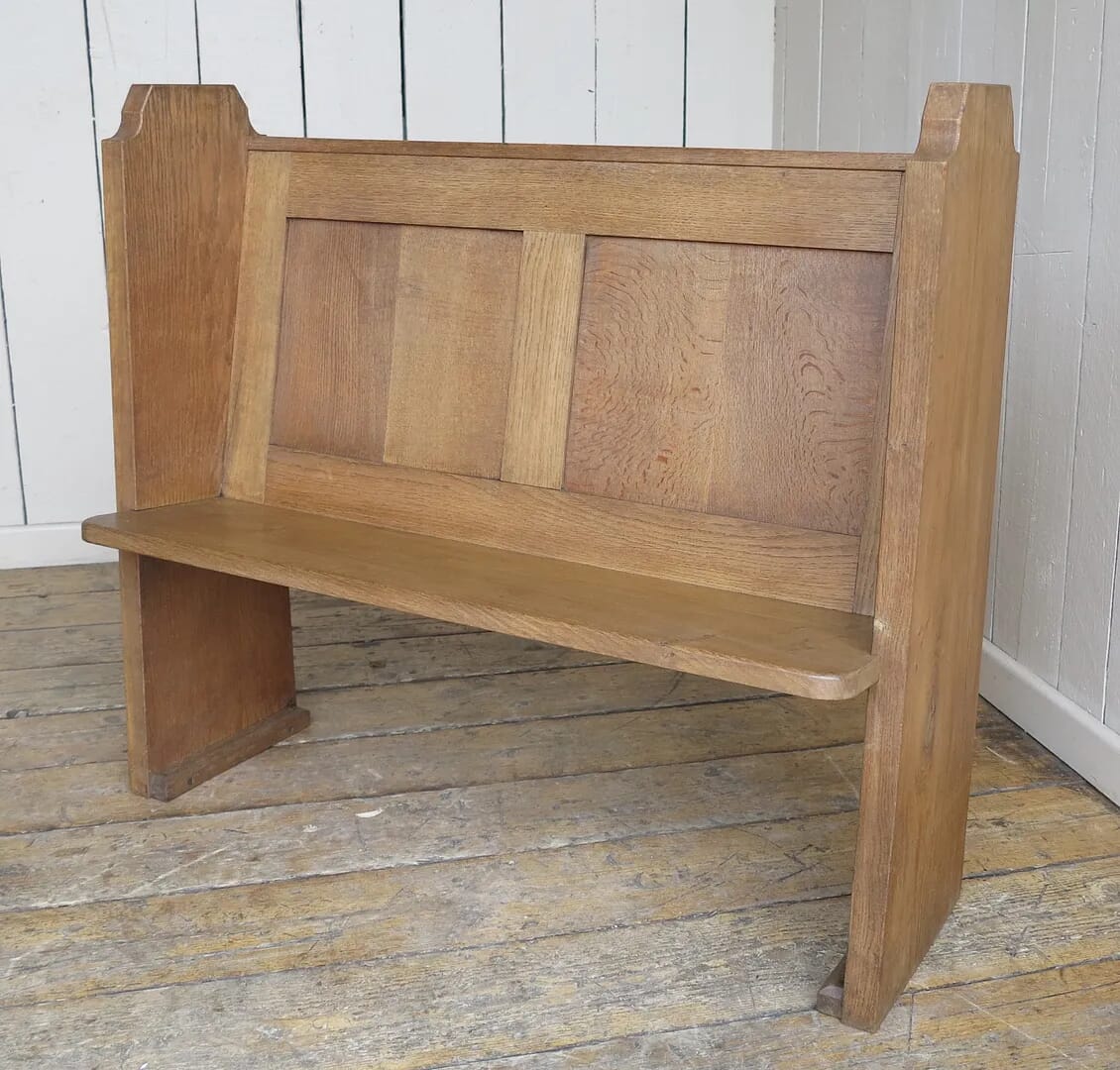 Reclaimed Solid Oak Antique Church Pew - 8358A