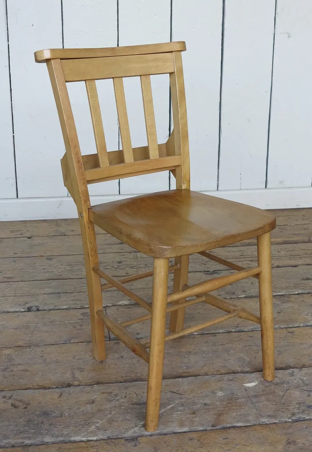 Antique Elm and Beech Church Chairs with Bible Backs - 8352a